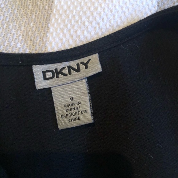 DKNY a-line black dress with mesh sleeves - Picture 3 of 3